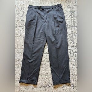Brooks Brothers 346 Wool Cashmere Dress Pants Mens 38M Pleated Cuffed Gray 38x30